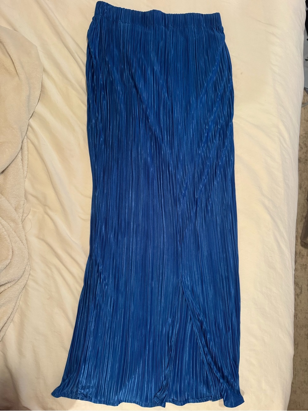 Fashion Nova Royal Blue Pleated Maxi Skirt